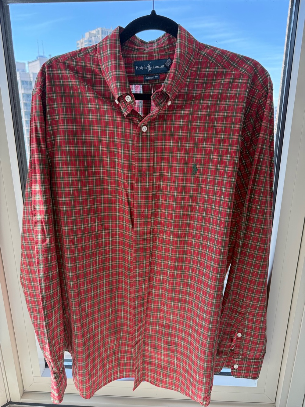 LIKE NEW Ralph Lauren Men’s Classic Fit Red Plaid Button-Down Shirt - L